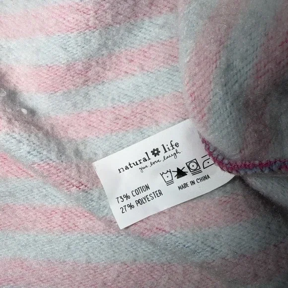 Natural Life Oversized Striped Crewneck Sweatshirt Cozy Boho Preppy L/XL - Picture 6 of 6